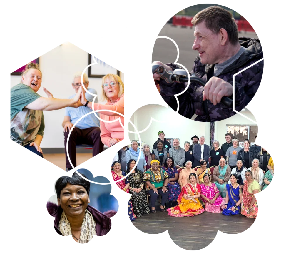 collage of a diverse range of people smiling